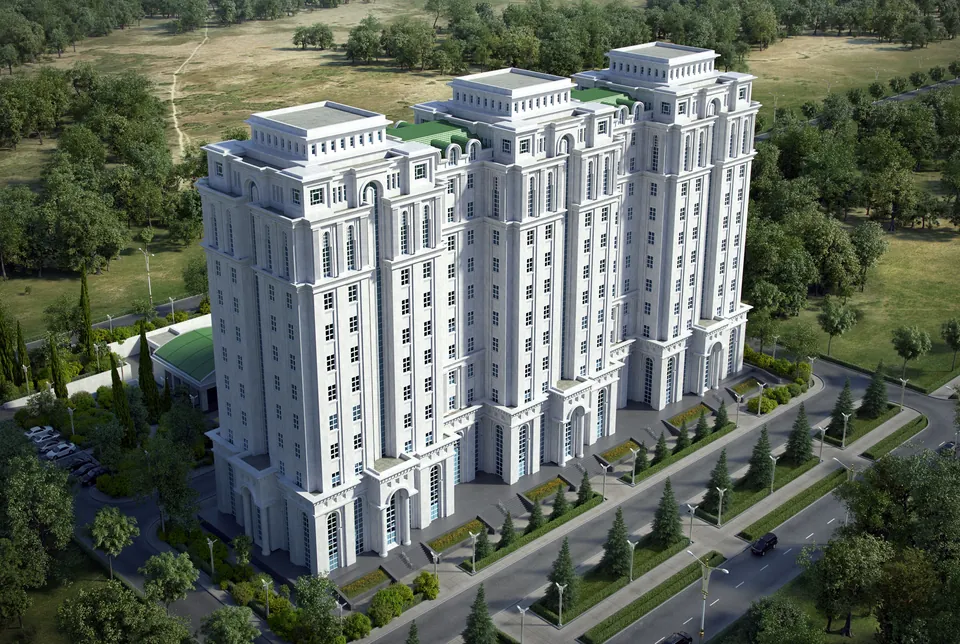Two 12-Storey 66-Apartment Buildings with Underground Parking — Rendering